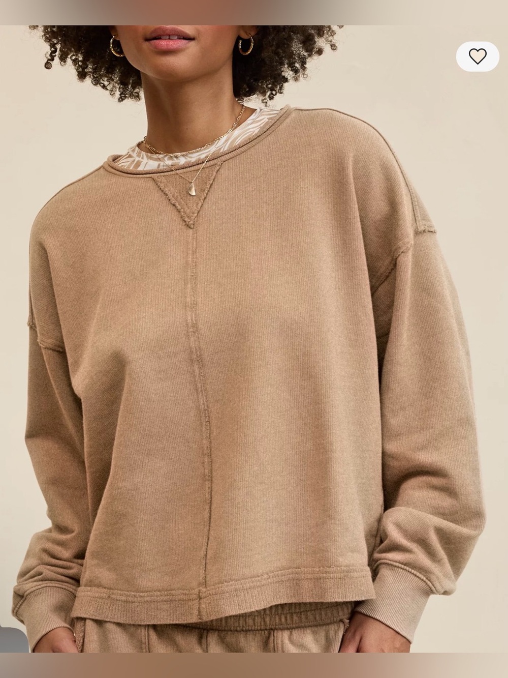 Aerie Vacay Crew Sweatshirt
color:toasted almond size:XS